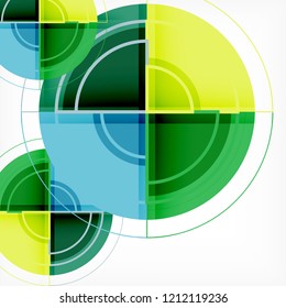 Color de fondo abstracto geométrico de círculos creativos con efecto 3d, plantilla de moda vectorial
