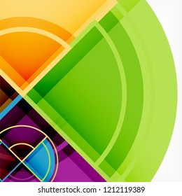 Creative circles geometric abstract background with 3d effect, vector trendy template