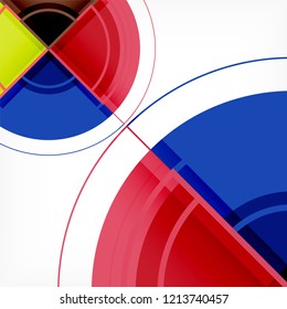 Creative circles geometric abstract background with 3d effect, vector trendy template