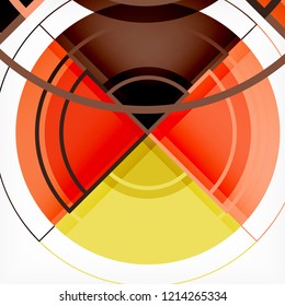 Creative circles geometric abstract background with 3d effect, vector trendy template