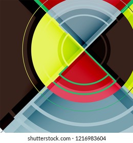 Color de fondo abstracto geométrico de círculos creativos con efecto 3d, plantilla de moda vectorial