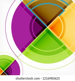 Creative circles geometric abstract background with 3d effect, vector trendy template