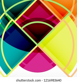 Creative circles geometric abstract background with 3d effect, vector trendy template