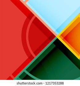 Creative circles geometric abstract background with 3d effect, vector trendy template
