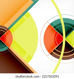Creative circles geometric abstract background with 3d effect, vector trendy template