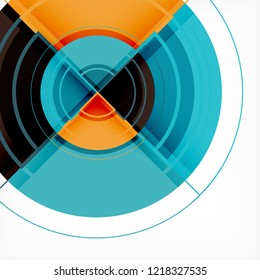 Creative circles geometric abstract background with 3d effect, vector trendy template