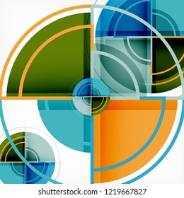 Color de fondo abstracto geométrico de círculos creativos con efecto 3d, plantilla de moda vectorial