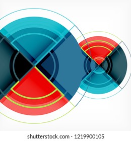 Creative circles geometric abstract background with 3d effect, vector trendy template