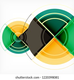 Creative circles geometric abstract background with 3d effect, vector trendy template