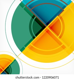 Creative circles geometric abstract background with 3d effect, vector trendy template