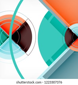 Color de fondo abstracto geométrico de círculos creativos con efecto 3d, plantilla de moda vectorial