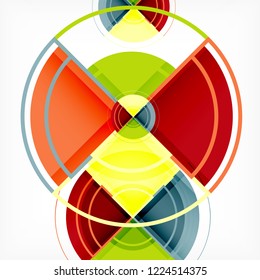 Creative circles geometric abstract background with 3d effect, vector trendy template
