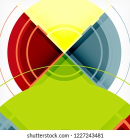 Creative circles geometric abstract background with 3d effect, vector trendy template