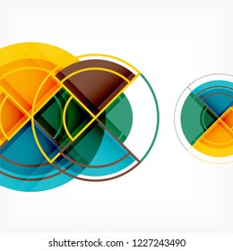 Creative circles geometric abstract background with 3d effect, vector trendy template