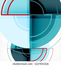 Color de fondo abstracto geométrico de círculos creativos con efecto 3d, plantilla de moda vectorial