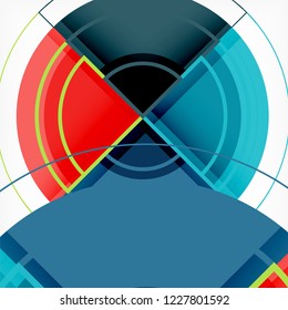 Color de fondo abstracto geométrico de círculos creativos con efecto 3d, plantilla de moda vectorial