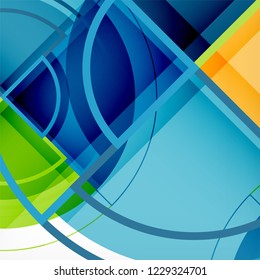 Kreative Kreise geometrischer abstrakter Hintergrund mit 3D-Effekt, Vektorgrafik-Trendvorlage