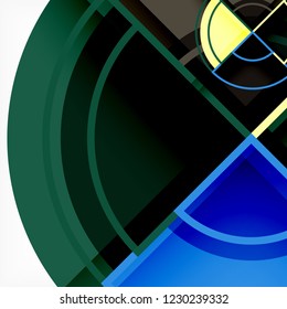 Creative circles geometric abstract background with 3d effect, vector trendy template