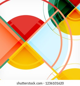 Color de fondo abstracto geométrico de círculos creativos con efecto 3d, plantilla de moda vectorial