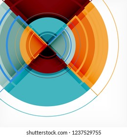 Creative circles geometric abstract background with 3d effect, vector trendy template