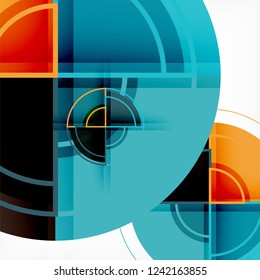 Color de fondo abstracto geométrico de círculos creativos con efecto 3d, plantilla de moda vectorial