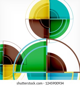 Color de fondo abstracto geométrico de círculos creativos con efecto 3d, plantilla de moda vectorial