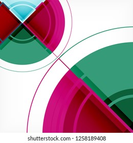 Creative circles geometric abstract background with 3d effect, vector trendy template