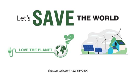 Conjunto de ilustraciones de economía circular creativa. Estrategia de crecimiento económico sustentable, recauda la reutilización y reduzca el impacto climático de las emisiones de CO2. ESG, energía verde y concepto de industria. Ilustración del vector