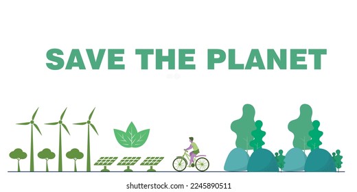 Creative Circular economy illustration set. Sustainable economic growth strategy, recourses reuse and reduce co2 emission climate impact. ESG, green energy and industry concept. Vector illustration