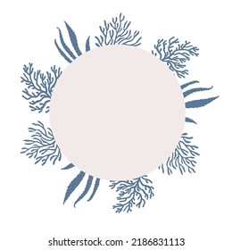 Creative circular frame, minimalist round composition, 	fancy illustration