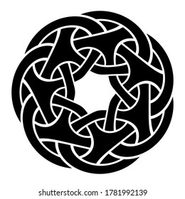 Kreative, kreisförmige Verzierung. Abstraktes Rundmuster. Stilvolle runde Ornamente einzeln auf weißem Hintergrund. Vorlage für Grußkarte, Einladung. Vektormonochrome Illustration.