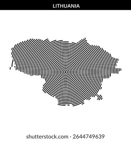 Creative circular pattern showcases the geographic shape of Lithuania.