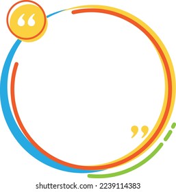 Creative Circular Quote Text Box Vector Border Color