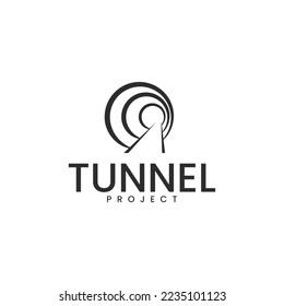 creative circular tunnel, hallway, subway, underground passage iconic logo design vector illustration with modern, minimalist and elegant styles isolated on white background. 