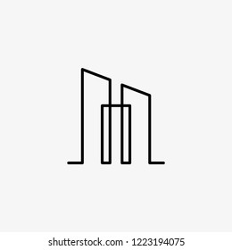Creative City Smart logo detailing in white background. Line icon design vector illustration template.