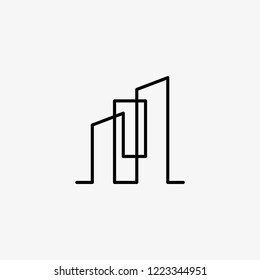 Creative City Smart logo detailing in white background. Line icon design vector illustration template.