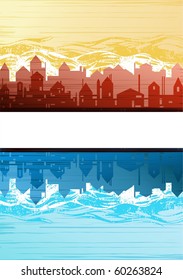 Creative city theme background vector