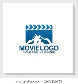 creative clapper board logo template design vector, movie logo vector, arts movie logo template
