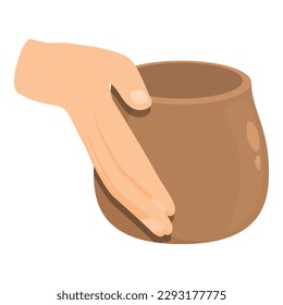 Creative class icon cartoon vector. Art pottery. Studio jug