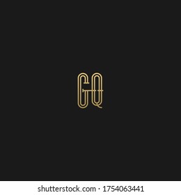 Creativo clásico de lujo de moda único artístico color negro y dorado GQ QG G Q inicial basado en el logotipo del icono de la carta.