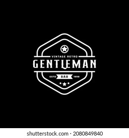 Creative Classic Vintage Retro Label Badge for Gentleman Cloth Apparel Logo Design Inspiration