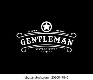 Creative Classic Vintage Retro Label Badge For Gentleman Cloth Apparel Logo Design Inspiration