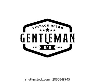 Creative Classic Vintage Retro Label Badge for Gentleman Cloth Apparel Logo Design Inspiration