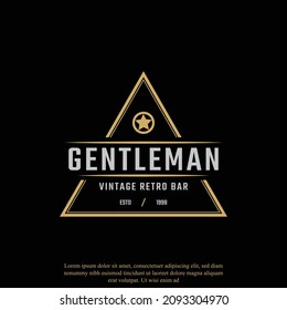 Creative Classic Vintage Retro Label Badge for Gentleman Cloth Apparel Logo Design Inspiration