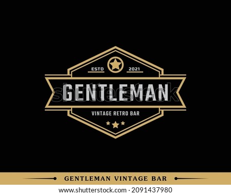Creative Classic Vintage Retro Label Badge for Gentleman Cloth Apparel Logo Design Inspiration