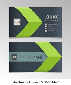 Creative and clean business card template black and green colors.
