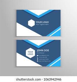 Creative and Clean Business Card Template. Flat Design Vector Illustration. Stationery Design