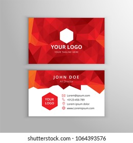 Creative and Clean Business Card Template. Flat Design Vector Illustration. Stationery Design