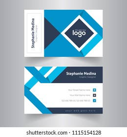 Creative and Clean Business Card Template. Flat Design Vector Illustration. Stationery Design