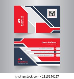 Creative and Clean Business Card Template. Flat Design Vector Illustration. Stationery Design